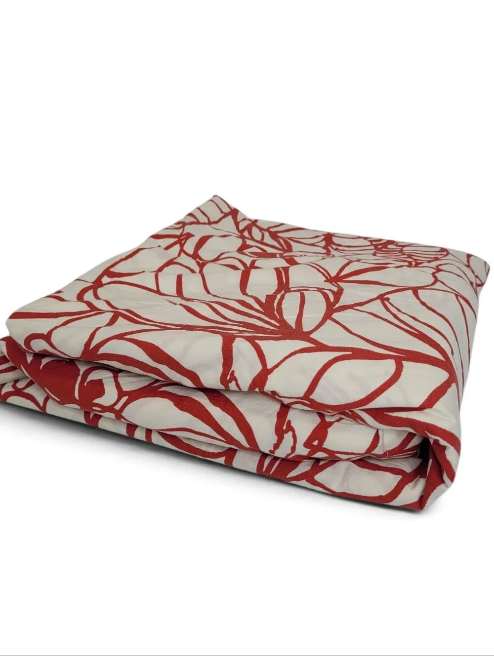 West Elm Sketch Floral Duvet Cover Full/Queen White Red